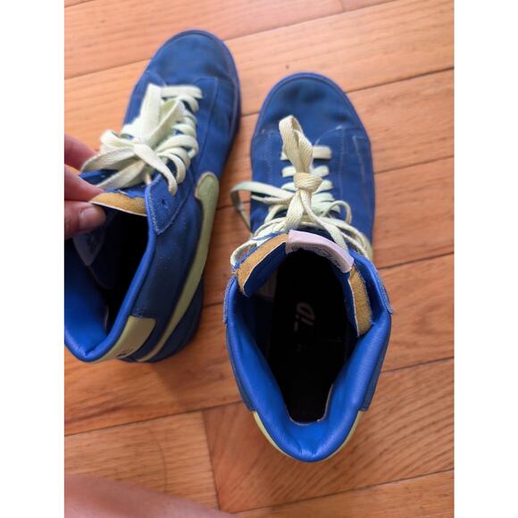 NIKE Vintage Blazer High Top Sneakers Navy Yellow Men's 10.5 Classic Retro - Picture 8 of 11